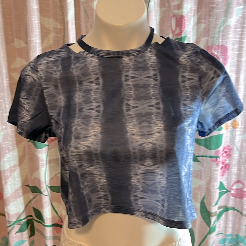 EUC Scorpio Sol Longline Yoga Blue Tie Dye Wave